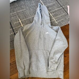 Nike Men's Light Gray Crewneck Hoodie Sweatshirt